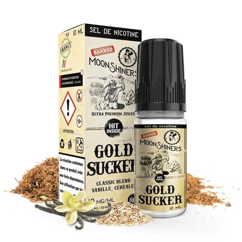 E-liquide Gold Sucker 10ml (Sels de Nicotine) - Moonshiners