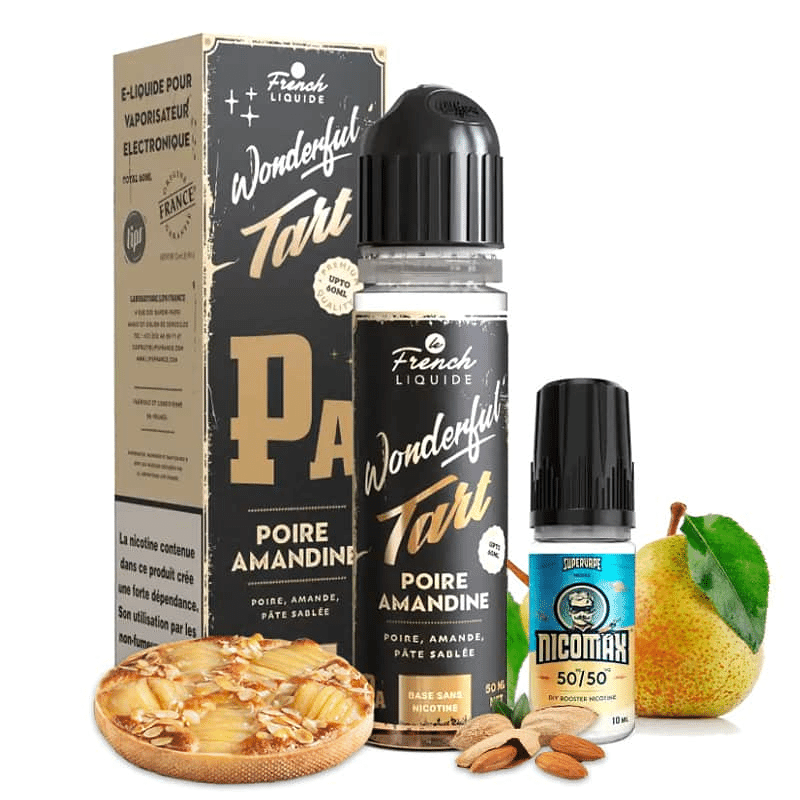 E-liquide Poire Amandine 60ml (+ 1 Booster de Nicotine) - Wonderful Tart