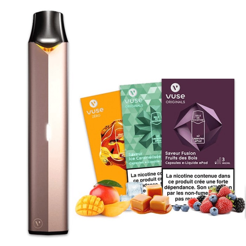 Pack Découverte Vype / Vuse Epod + 3 saveurs fruitées